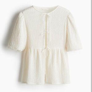 Tie Front Peplum Top